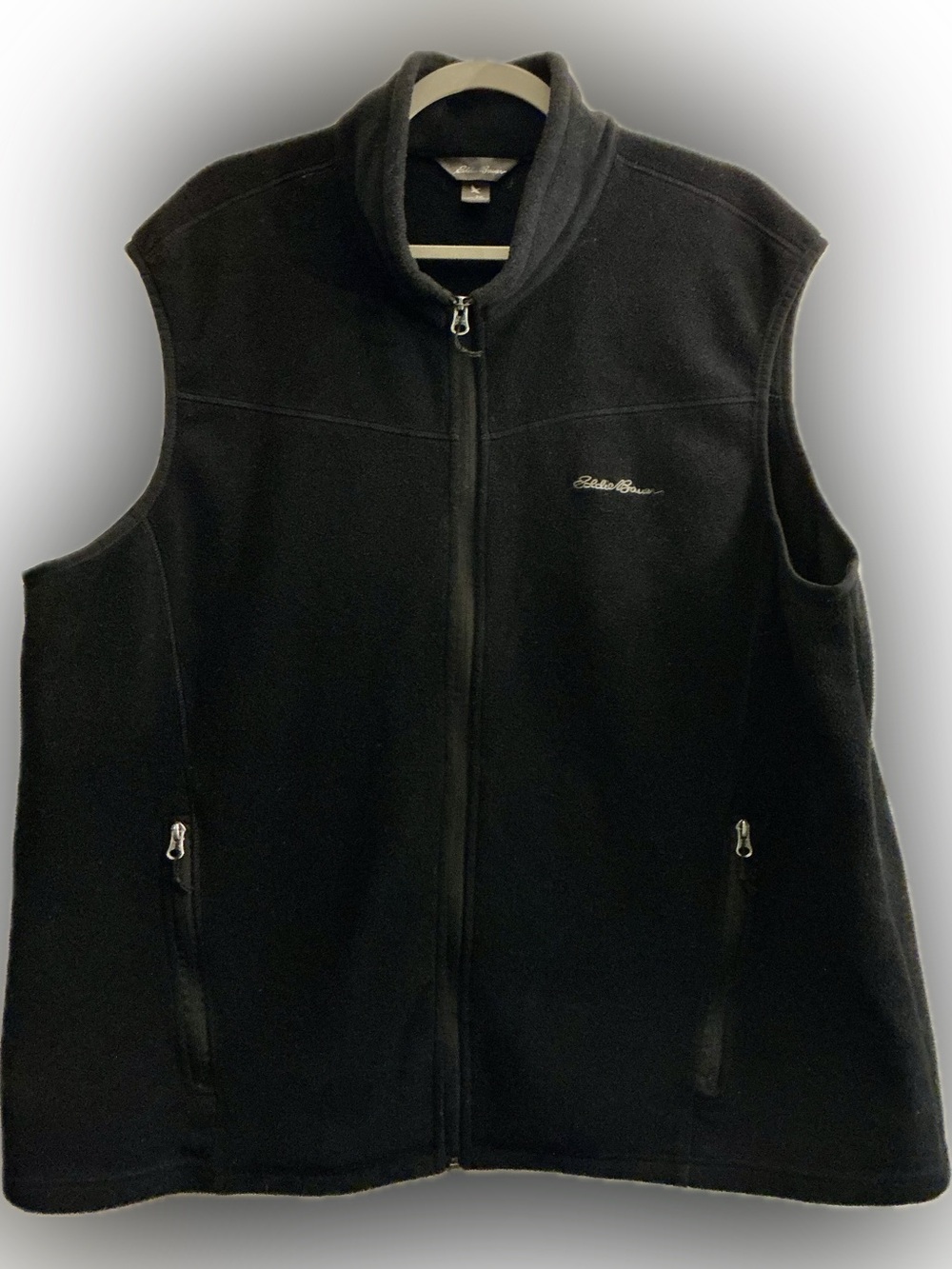 Eddie Bauer Polartec Fleece Vest Men’s 2XL Black Full-Zip Outdoor Hiking